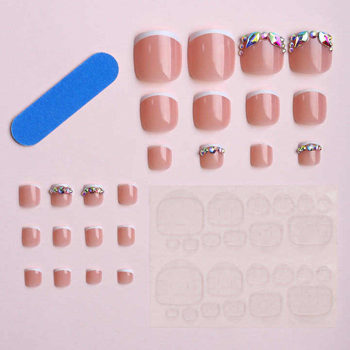 Acrylic nails with luxurious rhinestone embellishments Stornfield