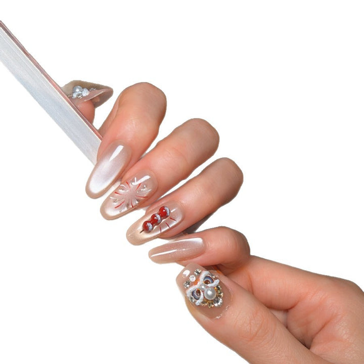 Decorative Press-On Nail Art Set with Jewel Accents Stornfield