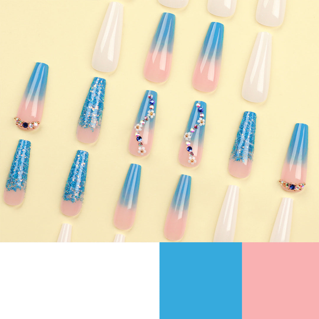 Artful nail extensions with floral ombre design Stornfield