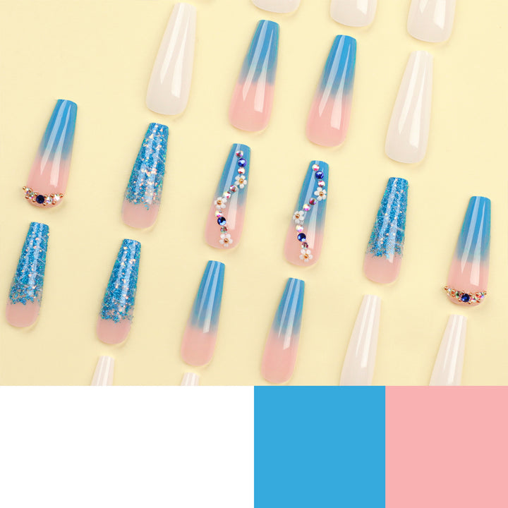 Artful nail extensions with floral ombre design Stornfield