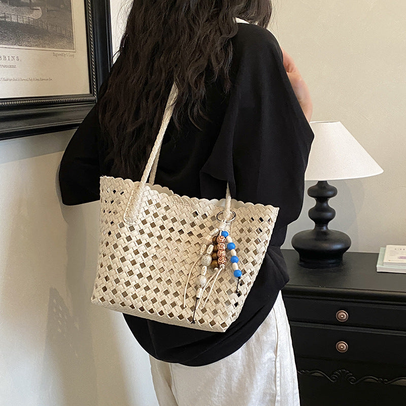 Stylish Woven Leather Tote Bag