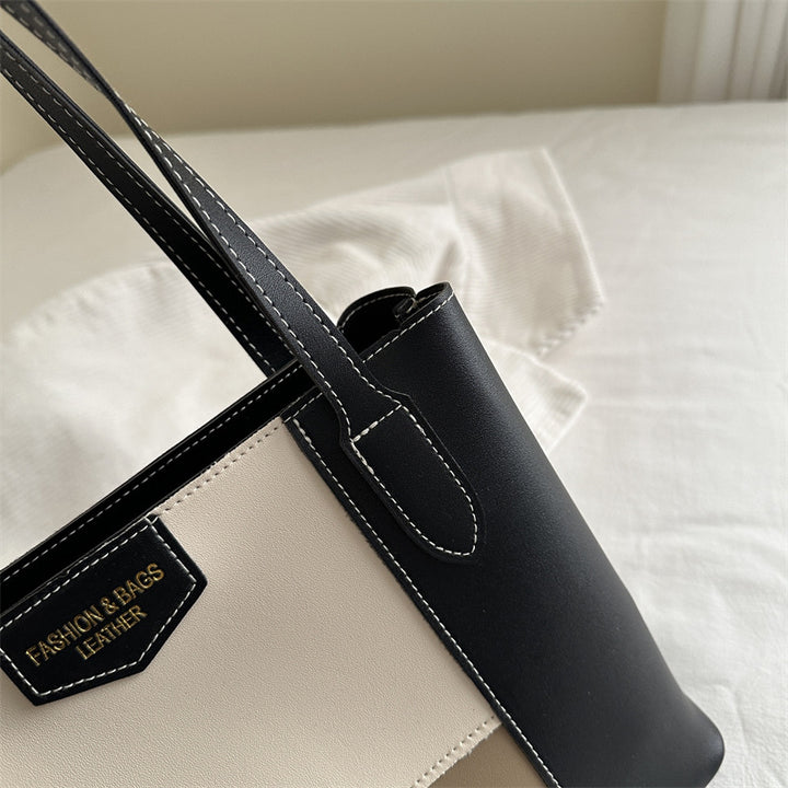 Structured Tote Handbag with Decorative Scarf
