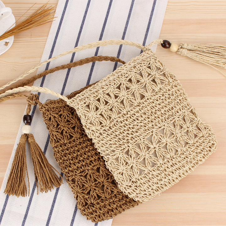 Macrame Crossbody Bag with Playful Tassel Detail Stornfield