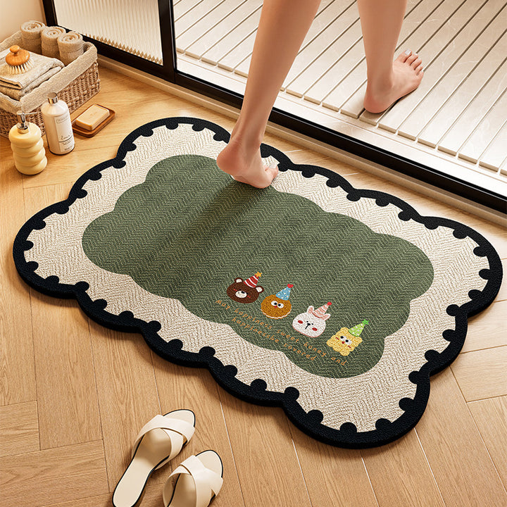 Playful Dog-Themed Bath Rug Stornfield