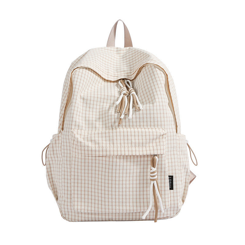 Checked Patterned Casual Backpack
