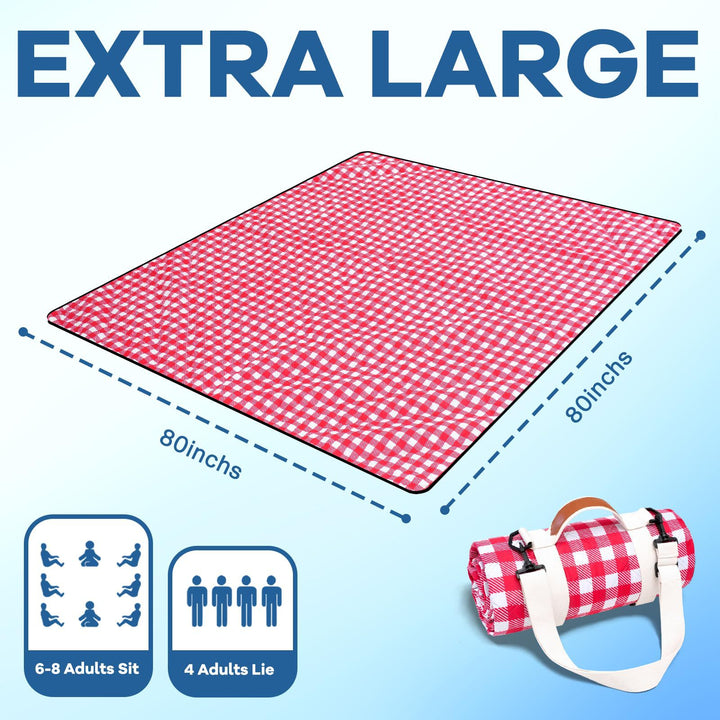 Unisex practical picnic blanket with carrying handle and water-repellent surface Stornfield