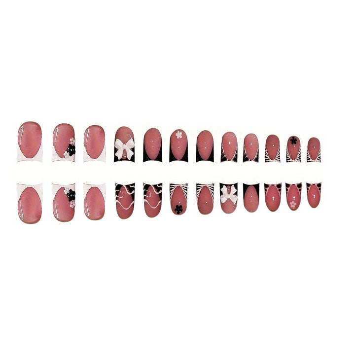 Decorative Press-On Nail Art with Floral and Graphic Designs Stornfield