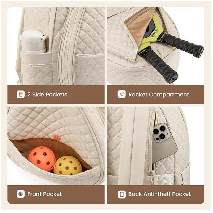 Quilted Tennis Racket Backpack Stornfield 1789074113