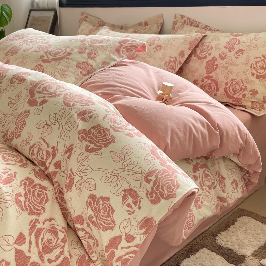 Whimsical Floral Print Duvet Cover Set