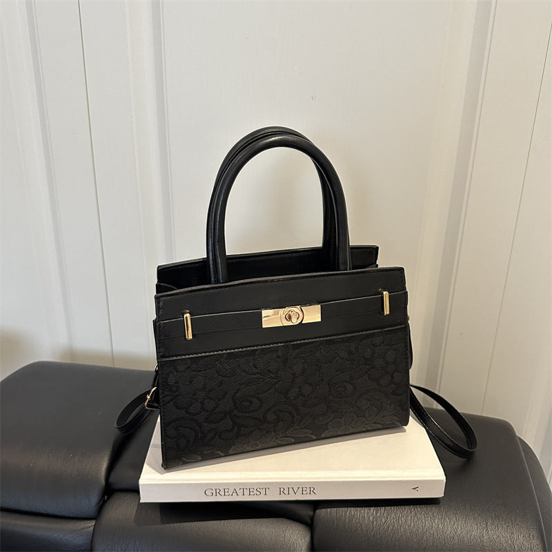 Elegant Embossed Handheld Satchel