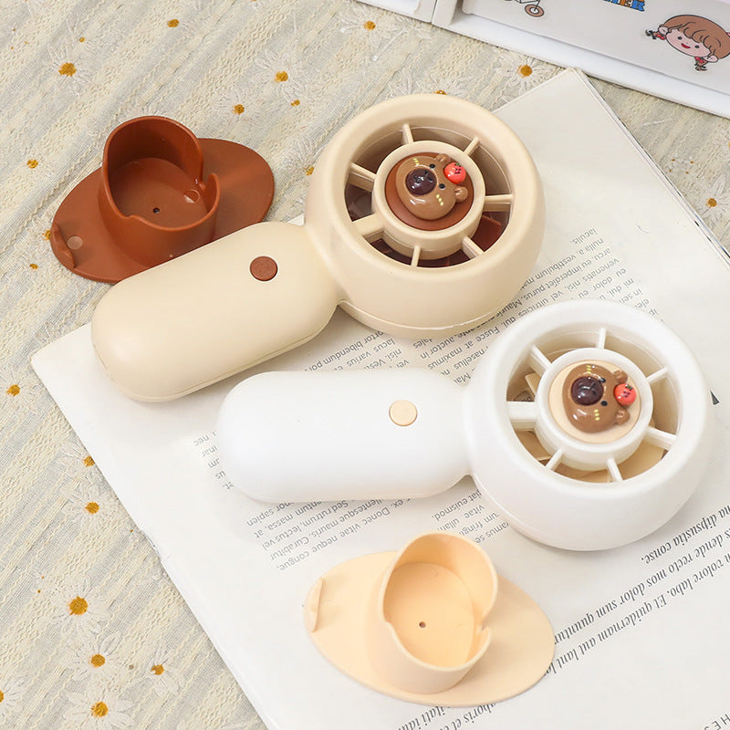 Women's Portable Handheld Fan with Cute Bear Design Stornfield
