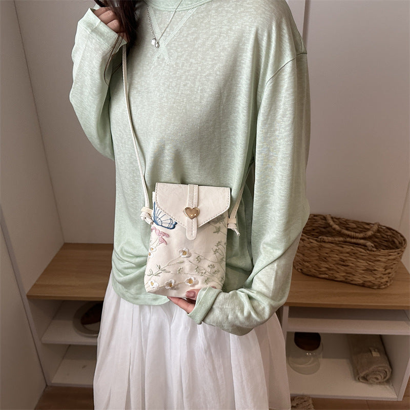 Elegant Floral Embroidered Crossbody Bag