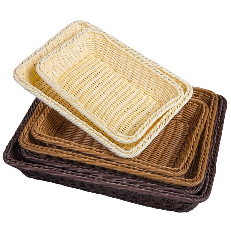 Unisex Rectangular Rattan Serving Basket Stornfield
