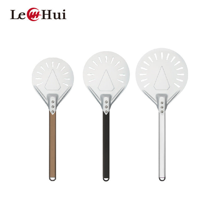 adjustable stainless steel perforated pizza peel and serving spatula with ergonomic handle Stornfield