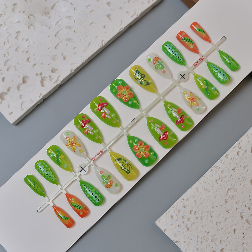Creative Nature-Themed Press-On Nails Stornfield