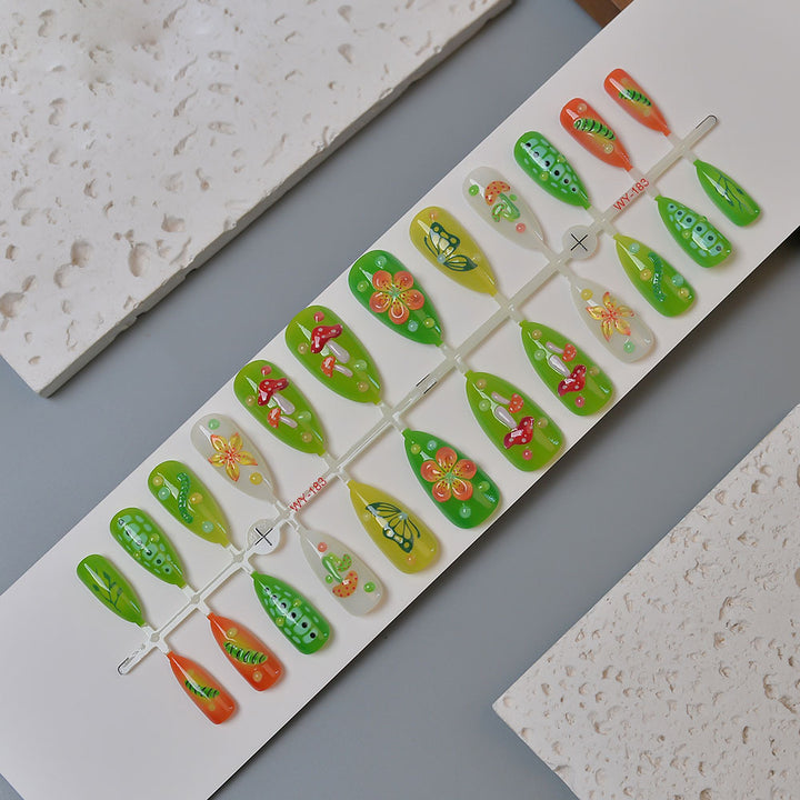 Creative Nature-Themed Press-On Nails Stornfield