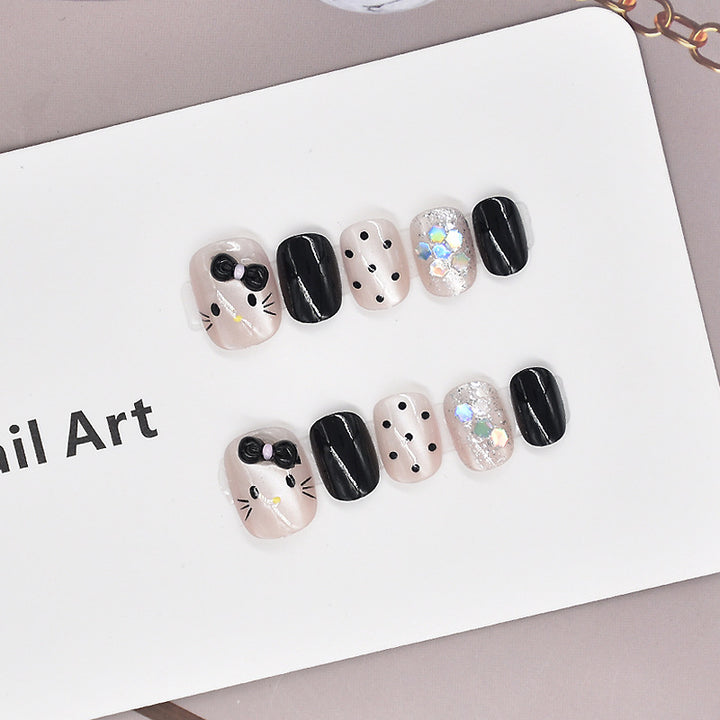 Glamorous Heart-Themed Press-On Nail Set Stornfield