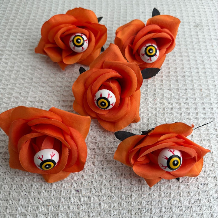 Set of delicate fabric rose hair clips for bridal and festive hairstyles