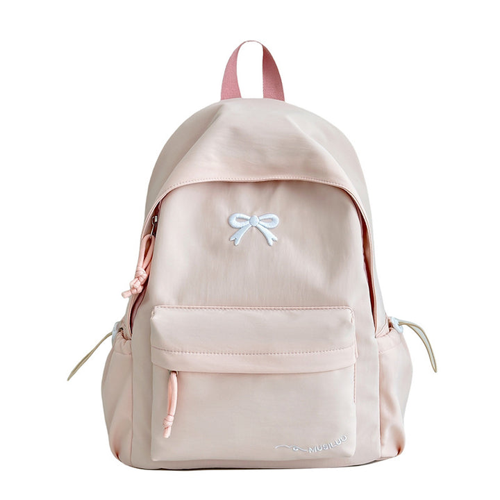Bow-Embossed Casual School Backpack Stornfield