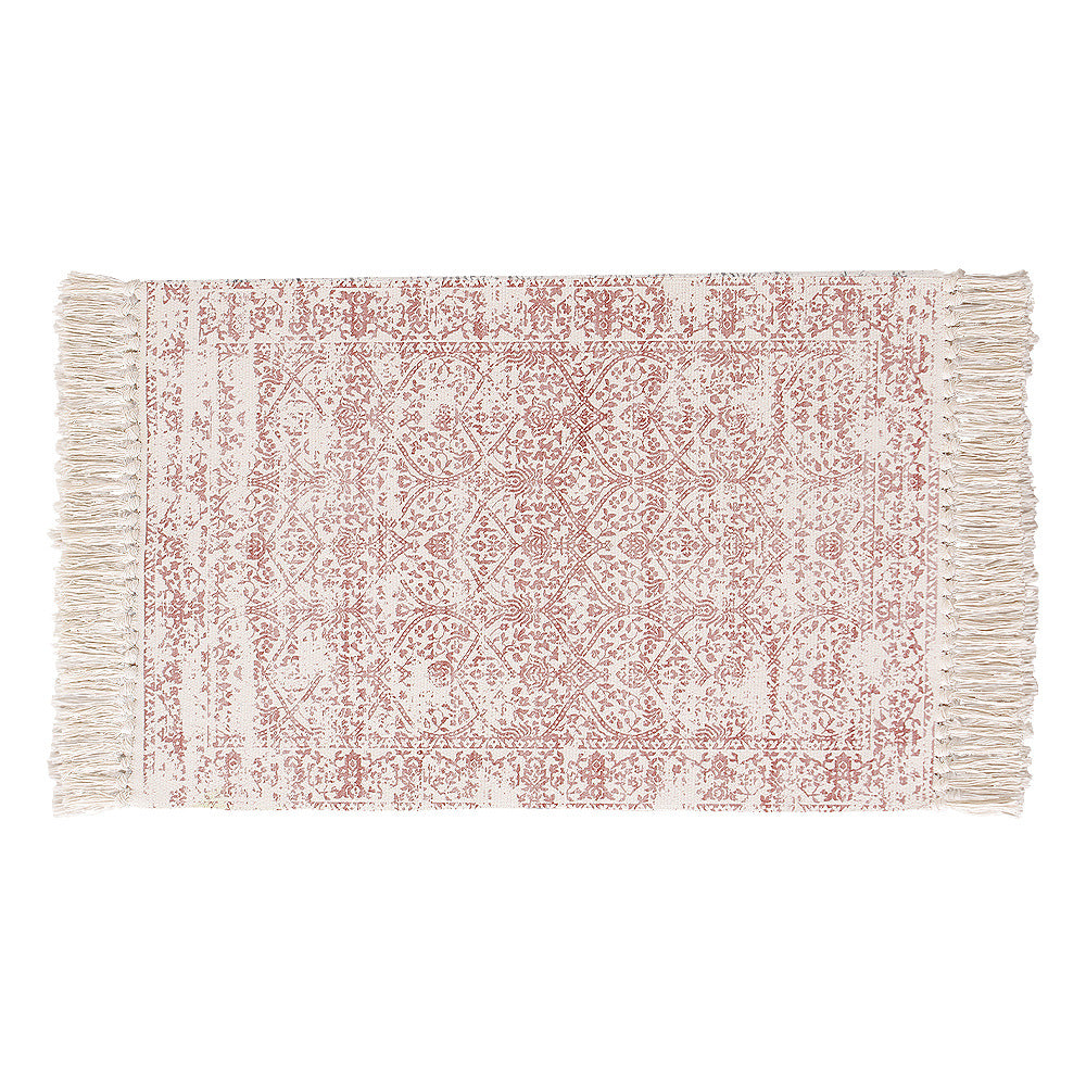 Woven vintage rug runner with fringes and oriental used look Stornfield