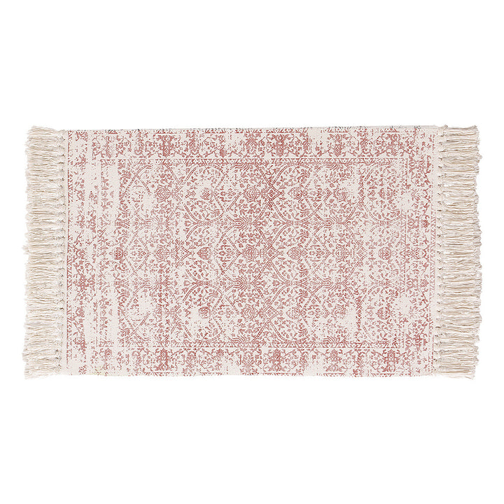 Woven vintage rug runner with fringes and oriental used look Stornfield