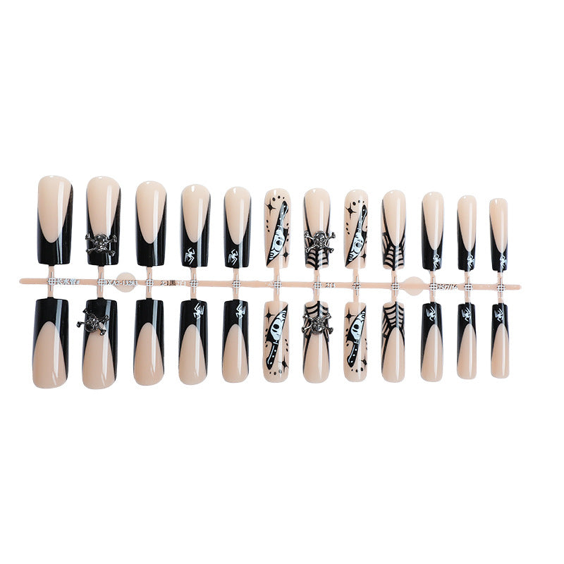 Artistic Press-On Nail Set with Unique Gothic Designs Stornfield