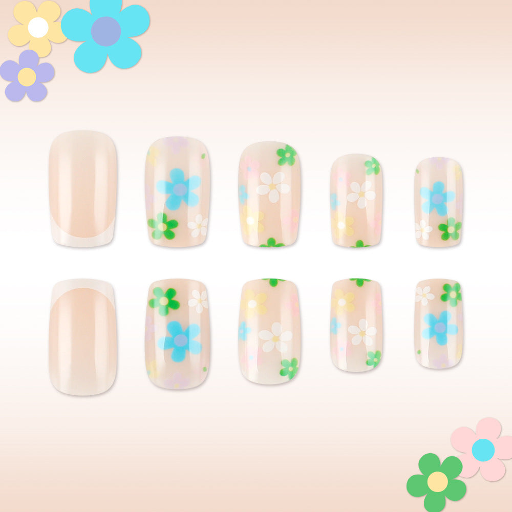 Floral French Tip Press-On Nail Set Stornfield
