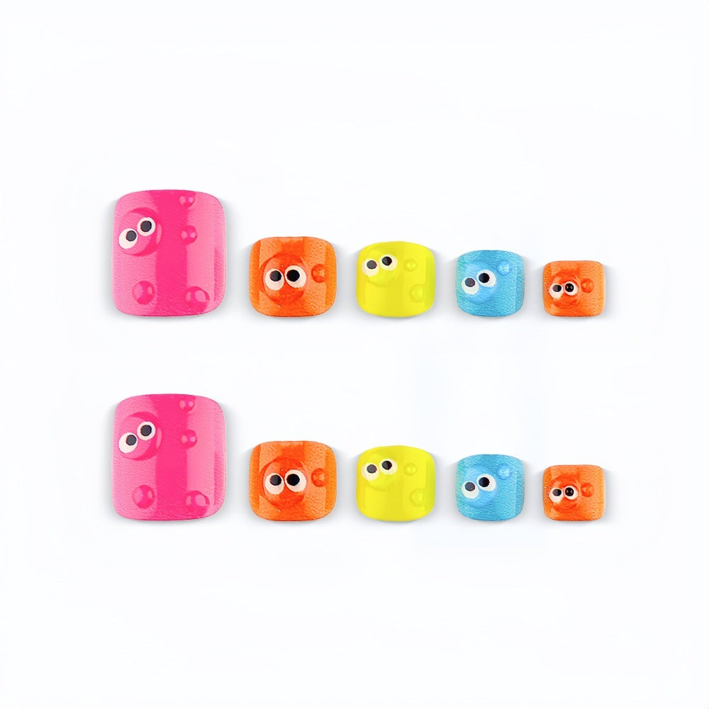 Nail art with colorful cartoon designs Stornfield