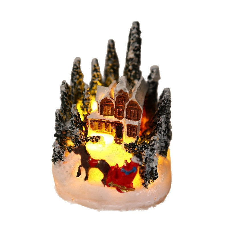 Illuminated Christmas village scene Stornfield