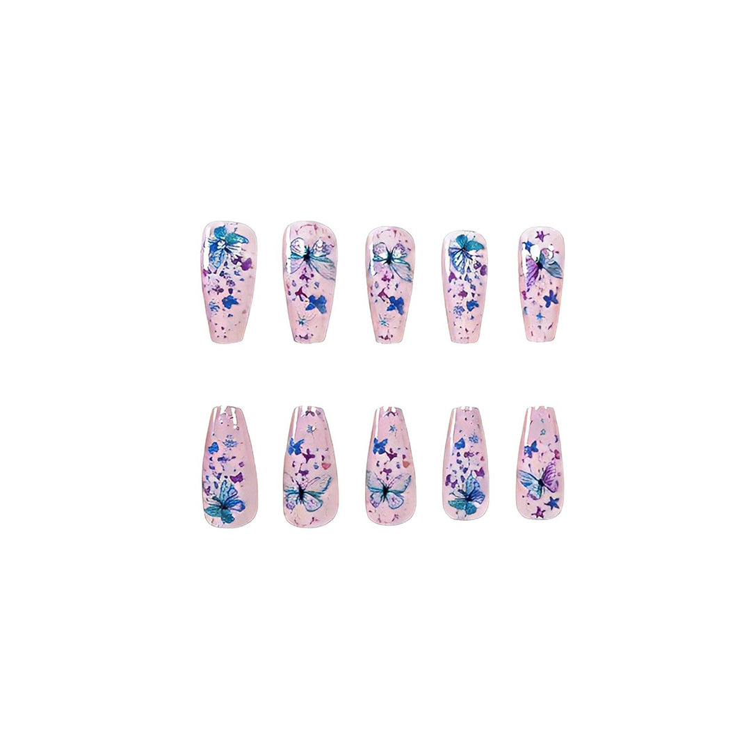 Butterfly-Themed Decorative Press-On Nail Art Stornfield