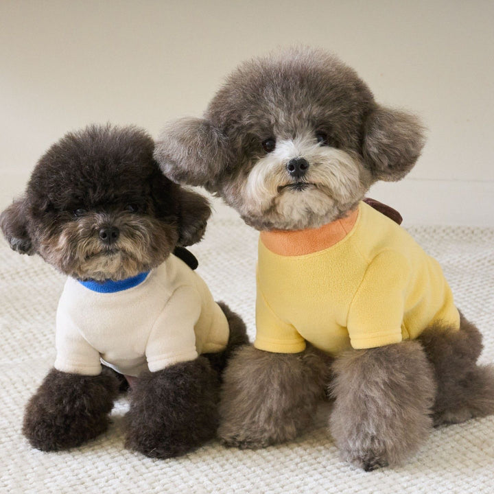Plush Fleece Dog Sweater with Embroidered Monkey Patch