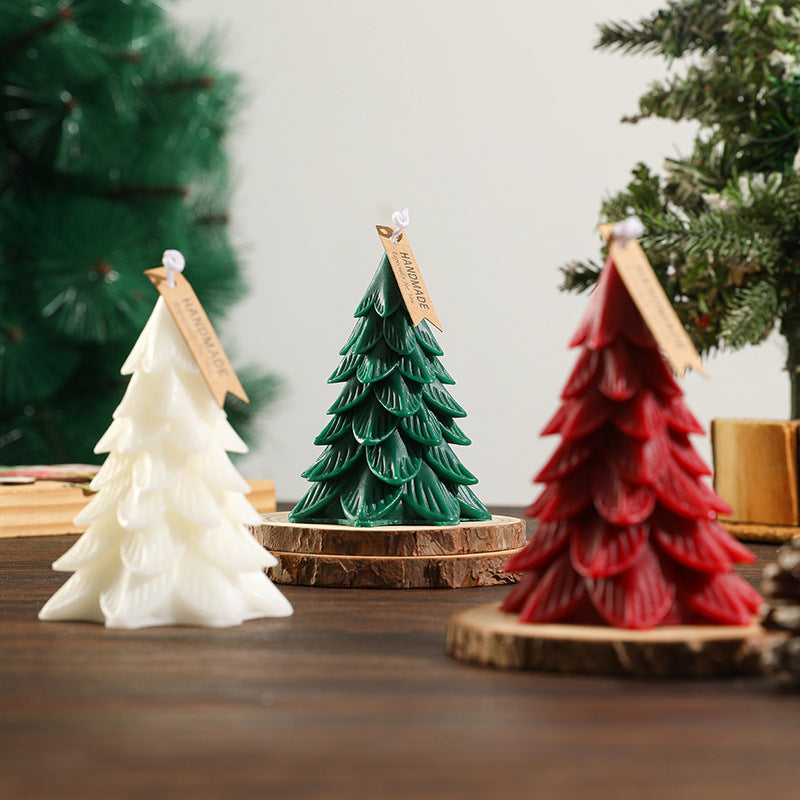 Mini Layered Petal Pine Sculptural Tabletop Candle