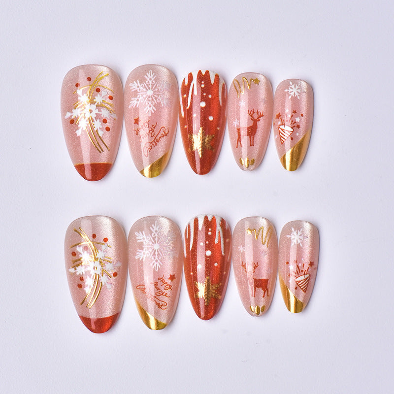 Festive Holiday Theme Press-On Nail Art Set Stornfield