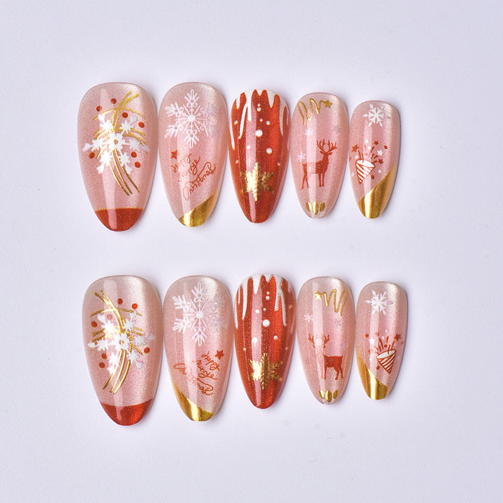 Festive Holiday Theme Press-On Nail Art Set Stornfield