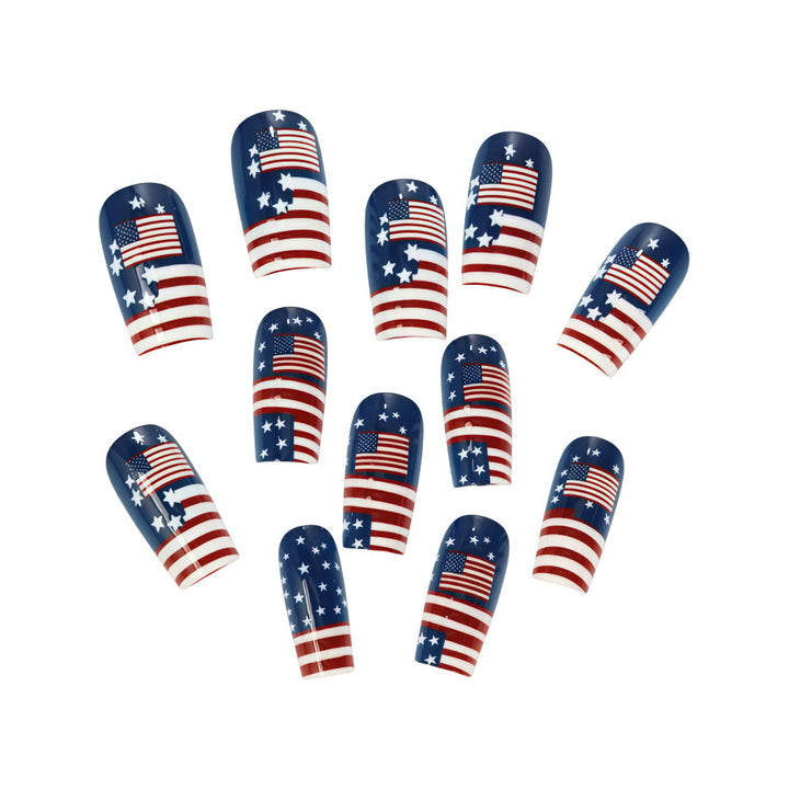 Artificial nails with patriotic flag motif Stornfield