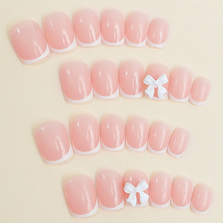 Elegant French Tip Press-On Nails Stornfield