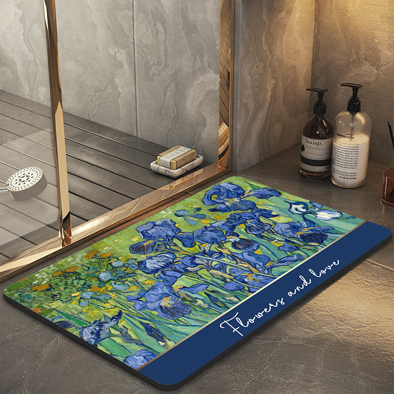 Artistic Round Bathroom Mat for Home