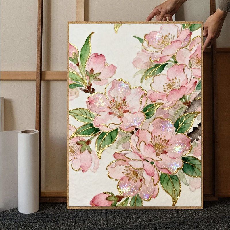 Floral Glitter Art Canvas Print Stornfield
