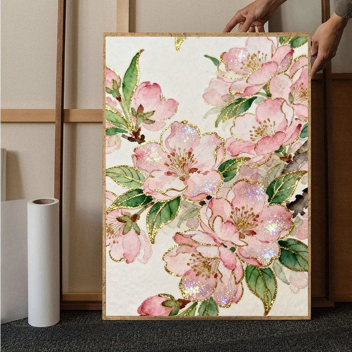 Floral Glitter Art Canvas Print Stornfield