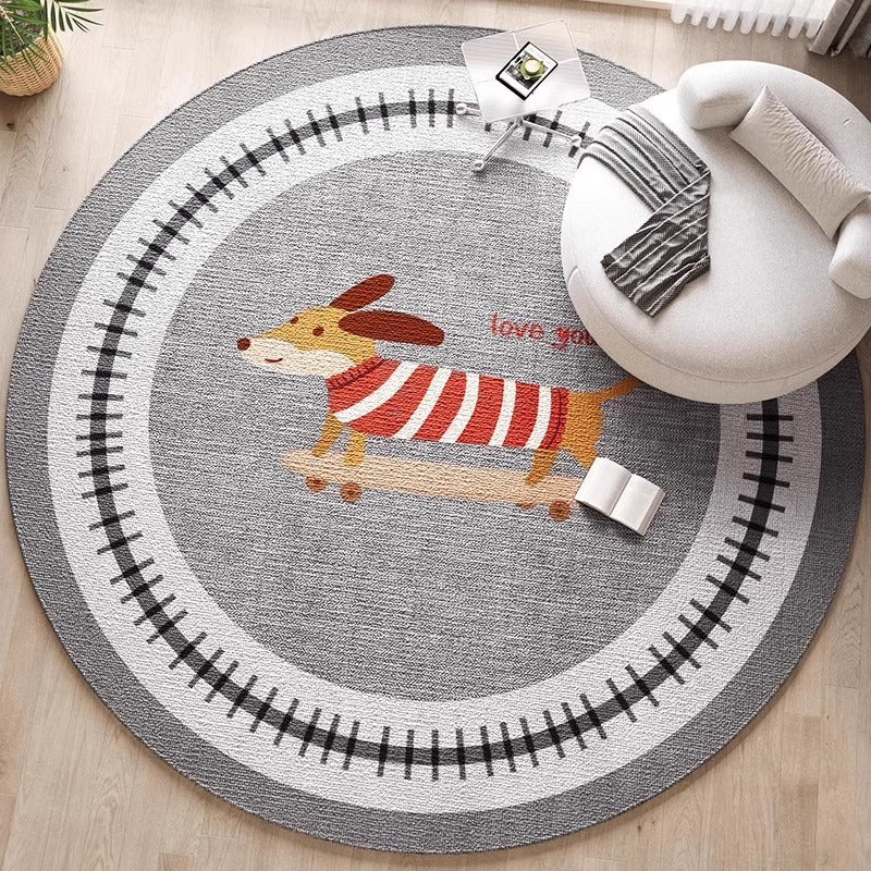 Decorative Dog-Themed Area Rug for Home Decor