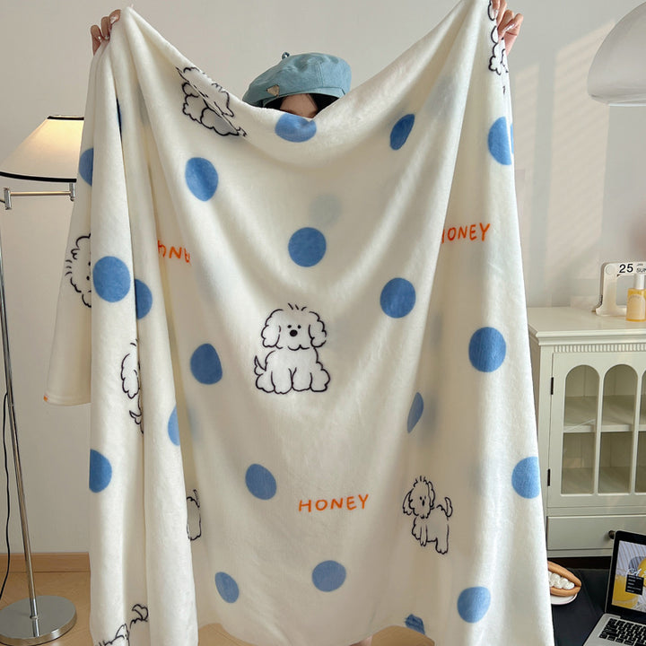 Soft Plush Dog-Themed Throw Blanket