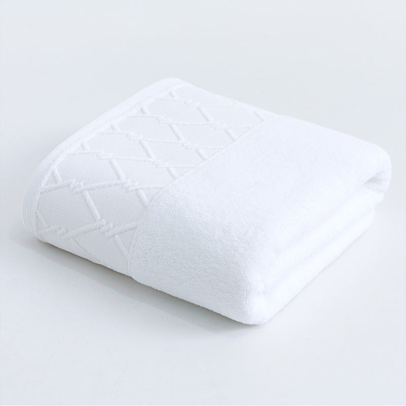 Large premium terry bath towel with decorative structure border