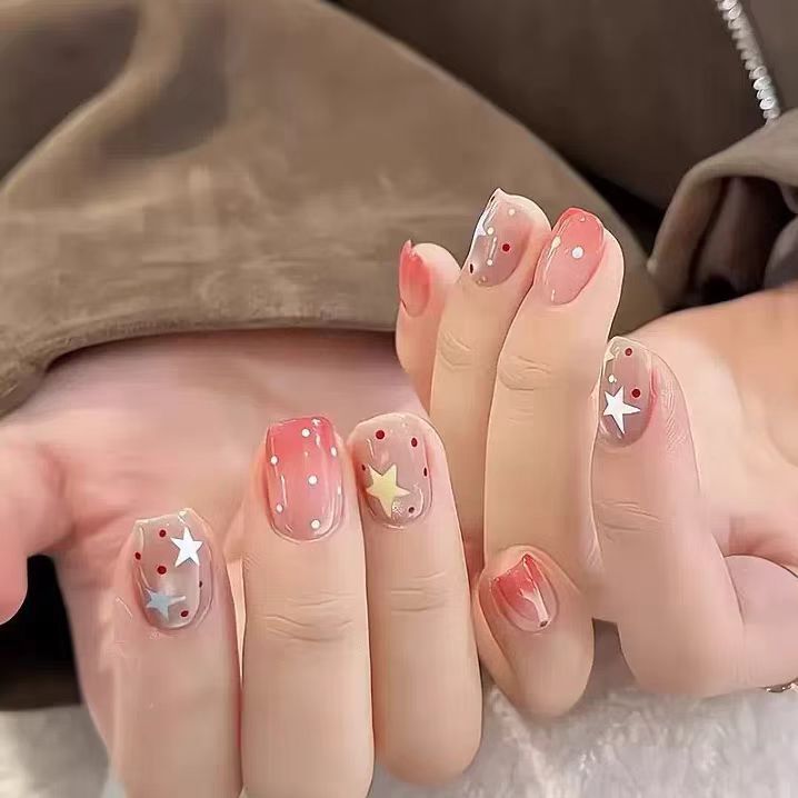 Artificial nails with elegant ombre effect and glitter coating Stornfield