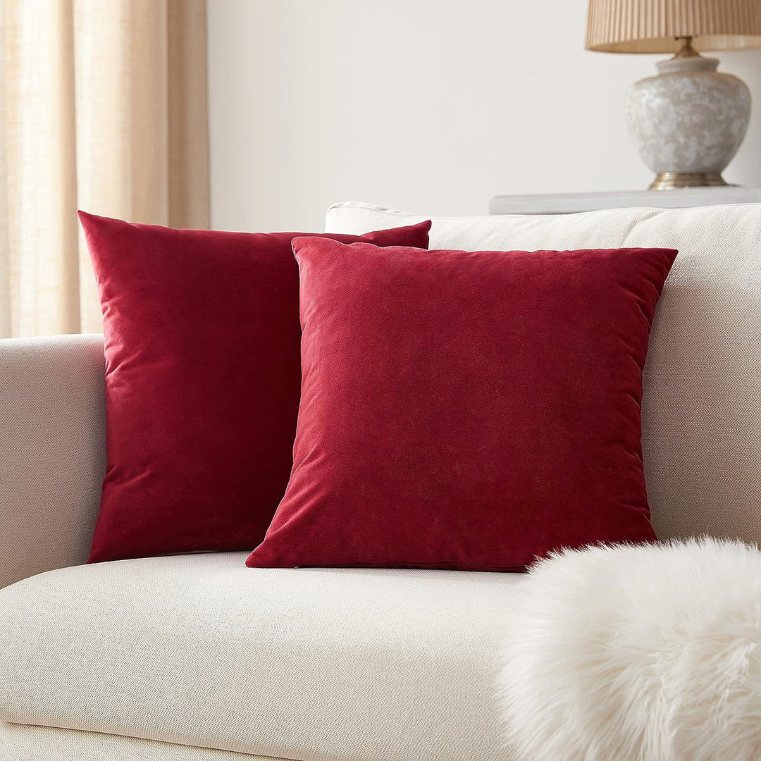 Plush Velvet Lumbar and Square Throw Pillow Covers
