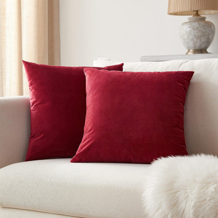 Plush Velvet Lumbar and Square Throw Pillow Covers