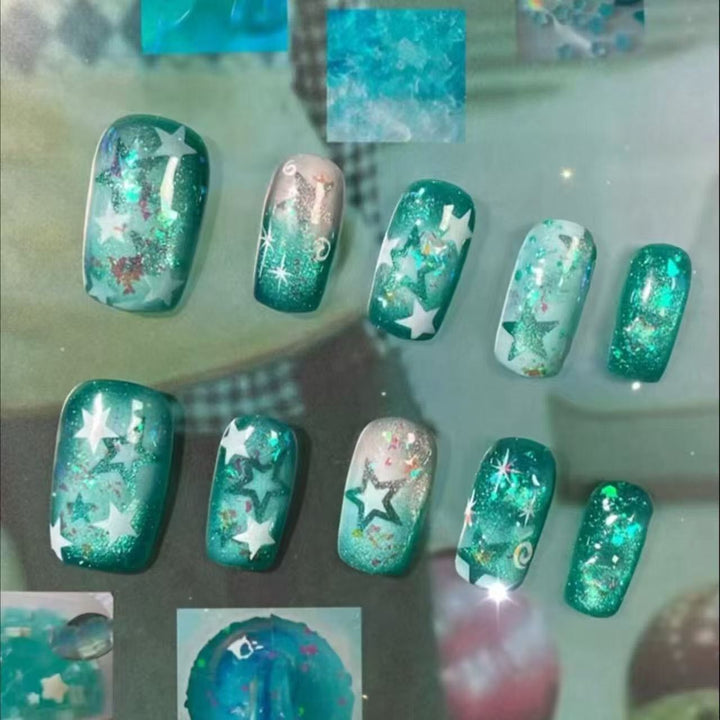 Glitter Star Press-On Nail Art Set Stornfield