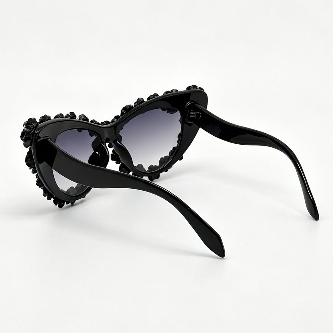 Women's Heart-Shaped Sunglasses with Floral Application Stornfield