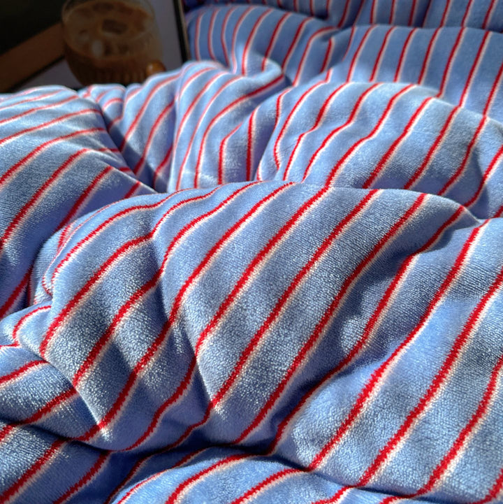Striped Soft Plush Duvet Cover Set