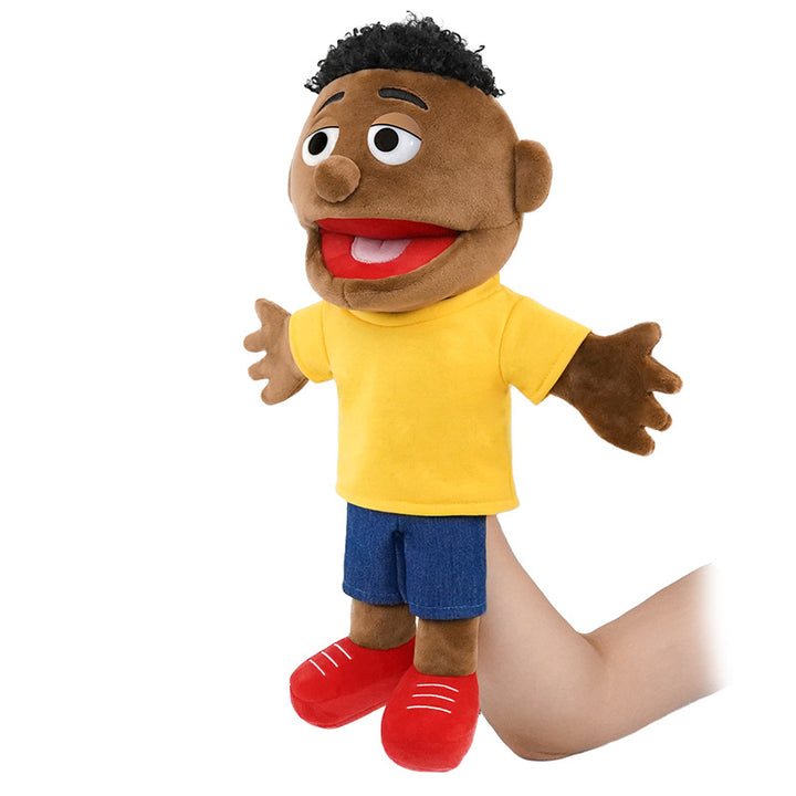 Hand Puppet Plush Boy Character with Movable Mouth and Soft Fabric Body Stornfield