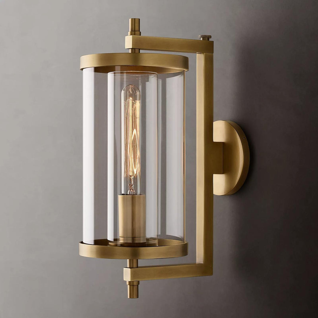 Vintage Industrial Clear Glass Wall Sconce